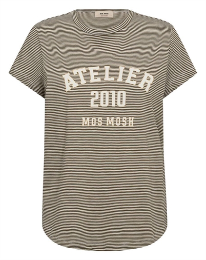Mos Mosh - MMCamp Stripe T-Shirt - Burnt Olive